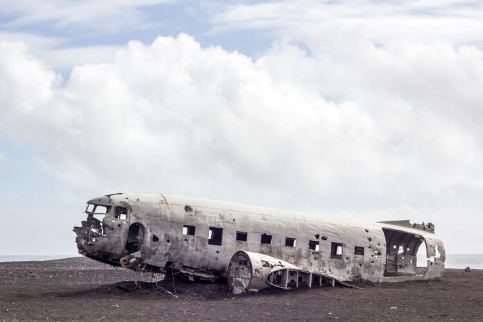 Wreckage of an aiplane